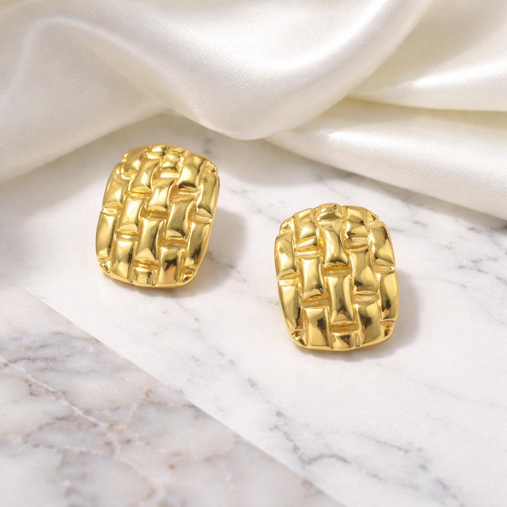 Vaara Golden Weave Studs