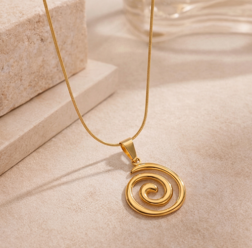 Vaara Spiral Pendant Necklace