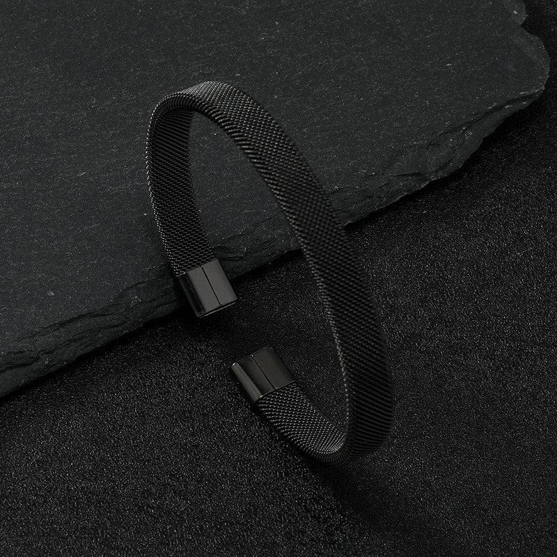 Midnight Mesh Open Cuff Bracelet