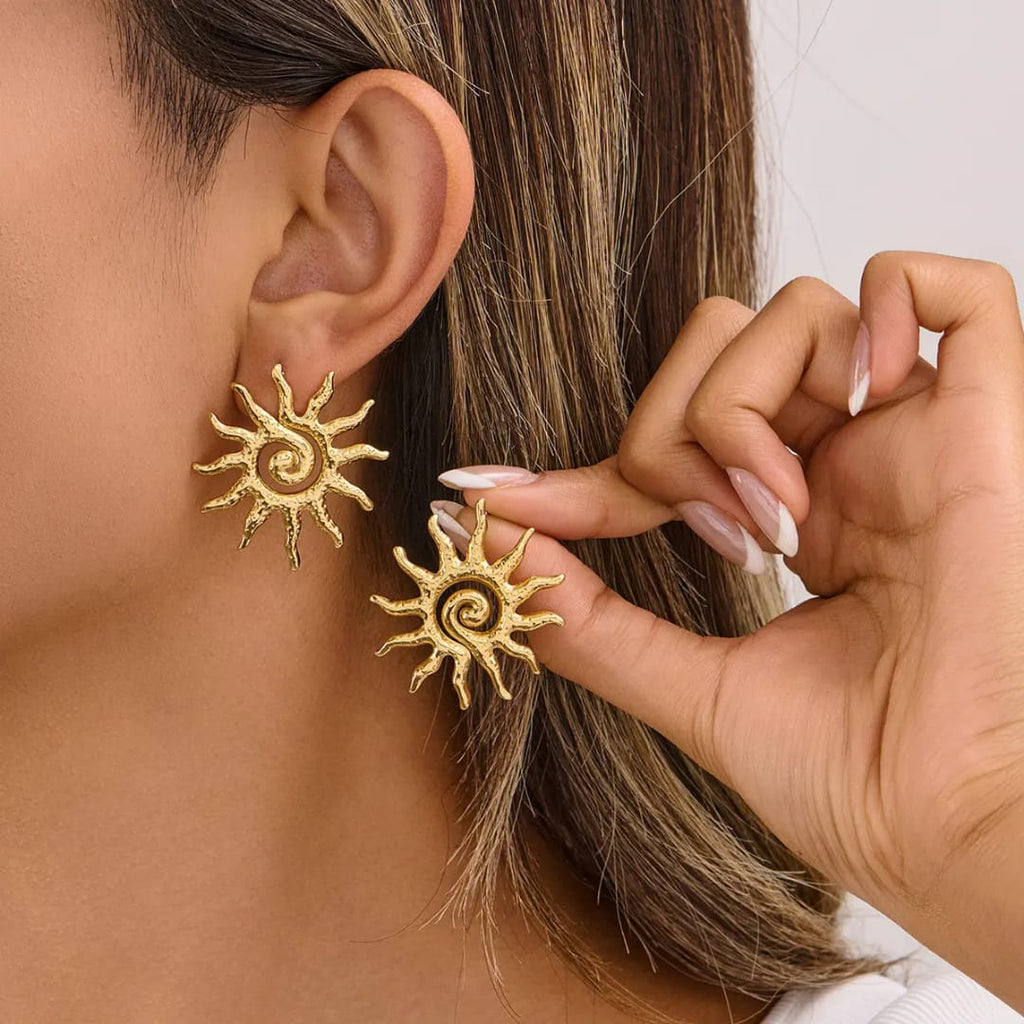 Vaara Sun Spiral Studs