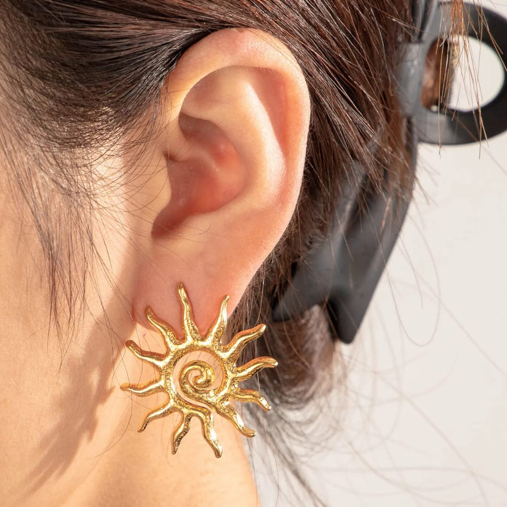 Vaara Sun Spiral Studs